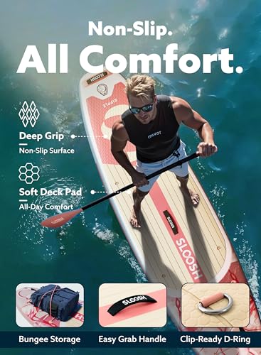 Image of SLOOSH Inflatable Stand Up Paddle Board for Adult, Inflatable Paddle Boards with Premium Accessories, Non-Slip EVA Deck, Ultra-Light Carry Bag Pump, Blow Up SUP for All Skill Levels