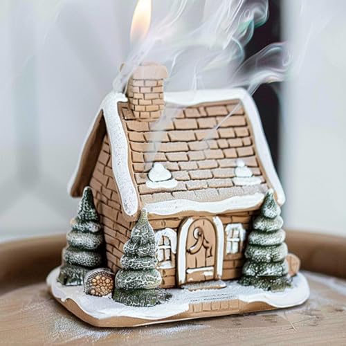Brûleur d'encens en forme de maison compatible cônes et bobines - 3