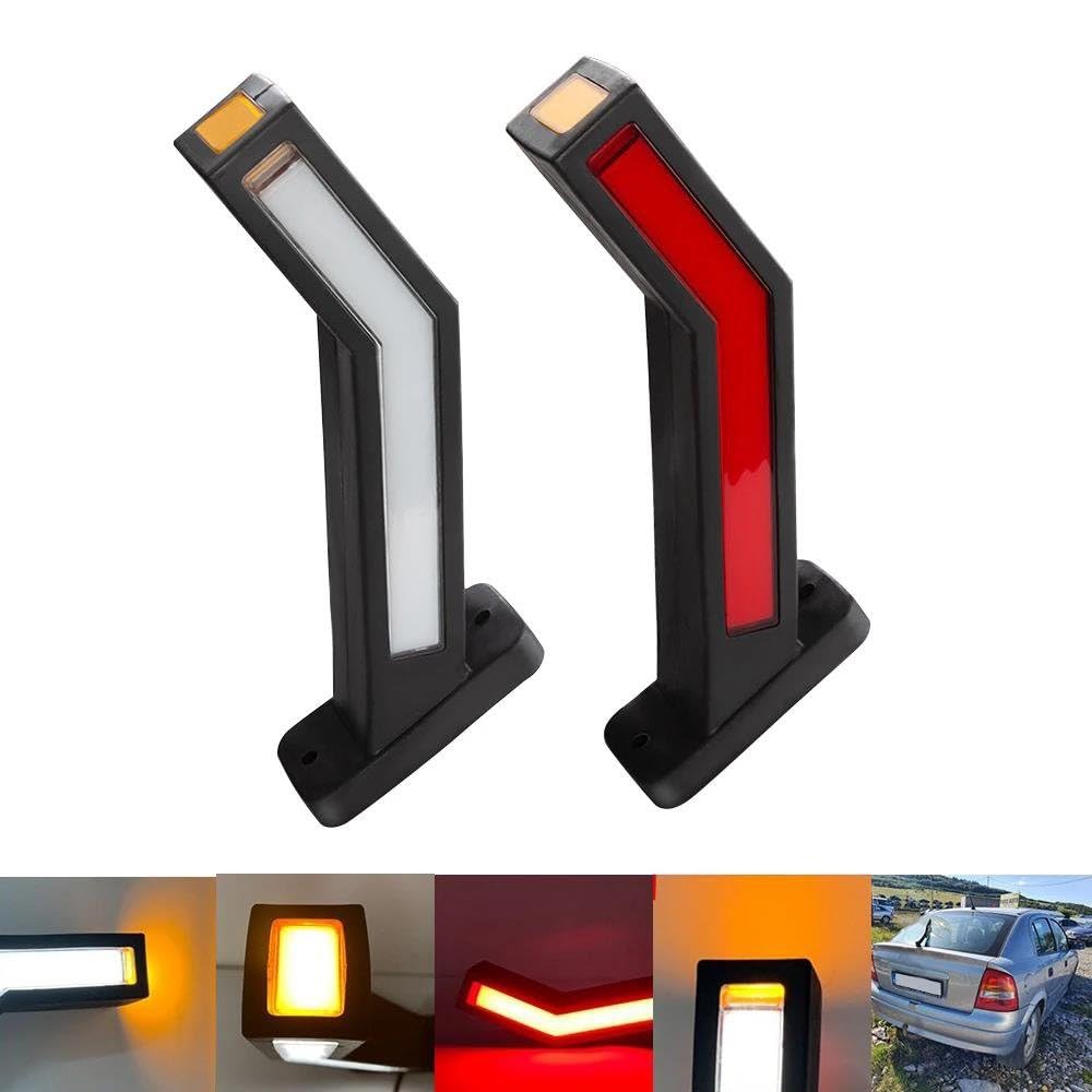 Ensemble Feux Arrière Voiture Feu Position Latéral Pour Camion 2 Pièces Éclairage Universel Pour Remorque Et Van Lampe Tige Néon Étanche 12V 24V