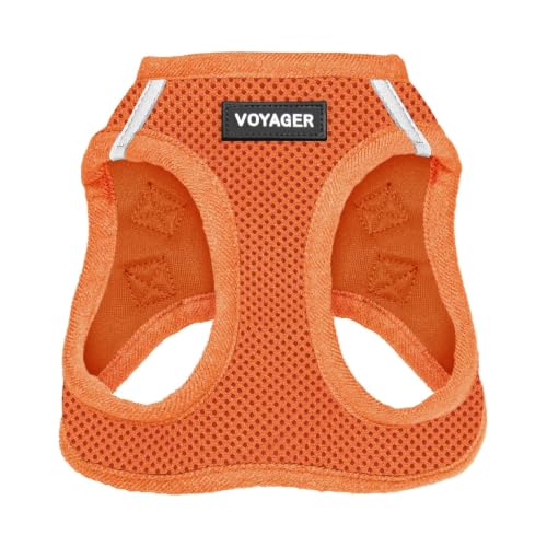 Image of Voyager Step-in Air Dog Vest Harness - Orange, Small | 14.5-16 inch in Chest, Reflective Bands, All Weather Breathable Air Mesh, Cats Compatible, Lightweight, Fast Drying
