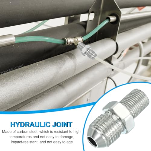 Image of PATIKIL Pipe Adapter Connector 1 /2 inch Male 74 Flare JIC x 1 /8 inch Male R Pipe Fitting 2 Pcs Oil Feed Restrictor Fitting Hydraulic Connector for Oil Steam Water Pipelines System