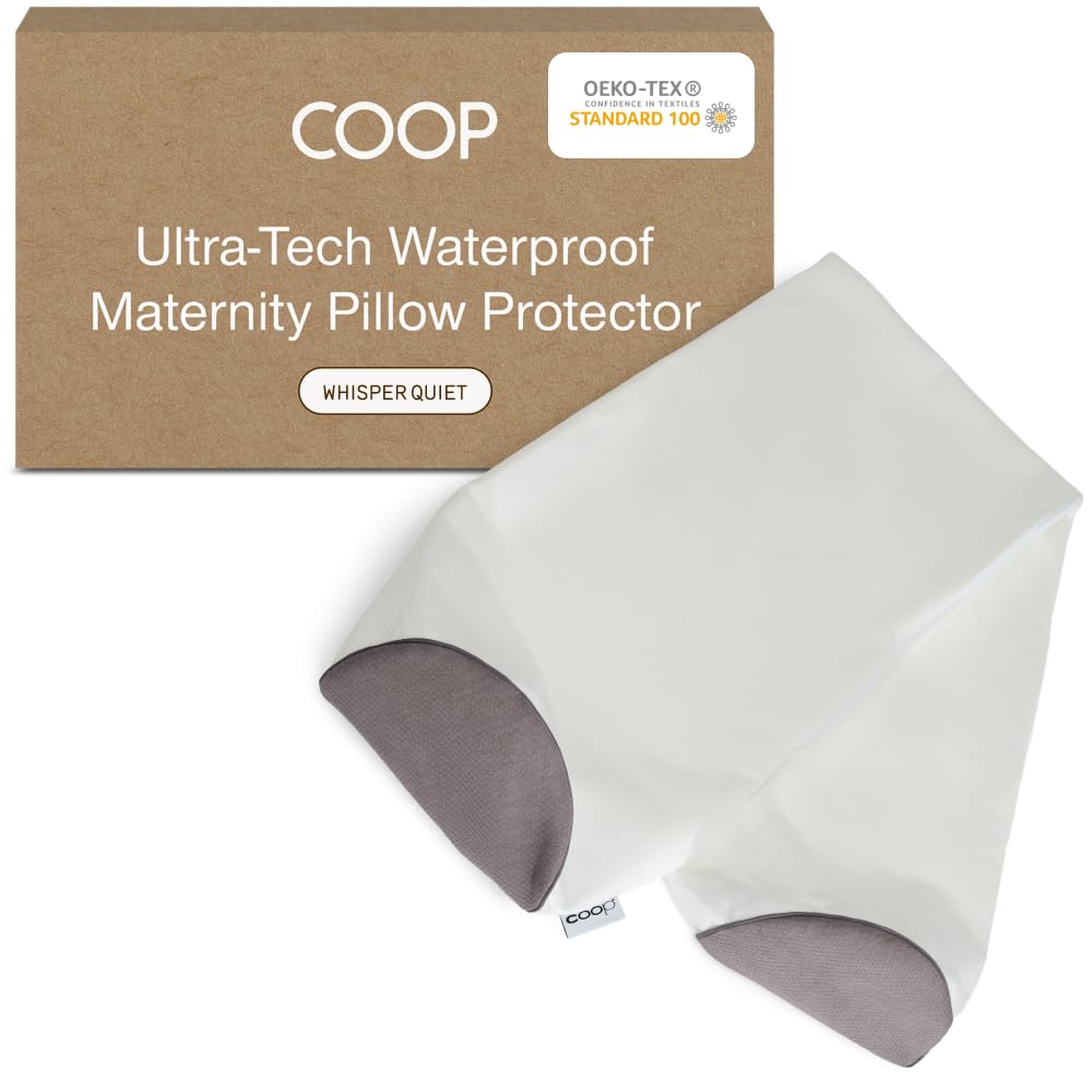 Coop Home Goods Ultra-Tech Waterproof Maternity Pillow Protector – Zippered Cover for U-Shaped Maternity Pillows, Oeko-Tex Certified, Breathable,