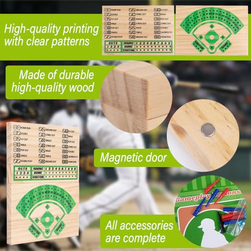 Juego de Mesa de Béisbol de Madera tamaño Viaje miniatura 5