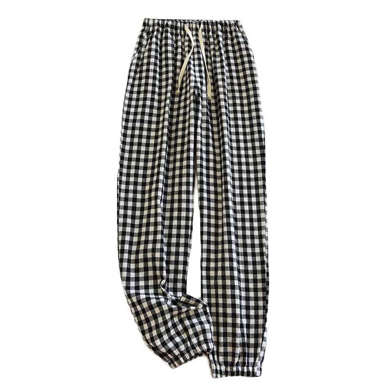 Men's Pajama Pants, Lightweight Soft Comfy Plaid Print Casual Sleep Pant Drawstring Elastic Waist Lounge Bottoms