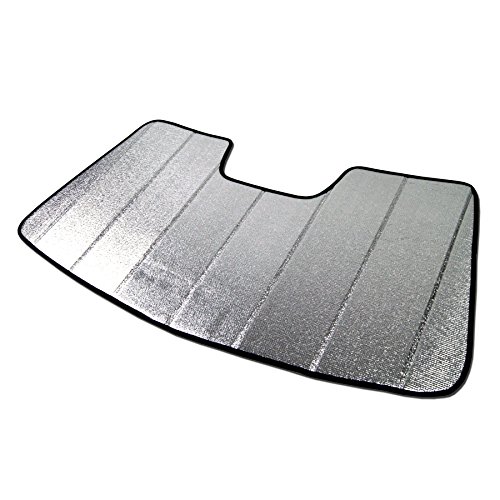 Image of Front Car Windshield Sun Shade Compatible with 2014-2019 Acura RLX | Custom Fit Visor Accordion Fold Style Sun Protector | Silver & Grey 1-pc Set | SS-004