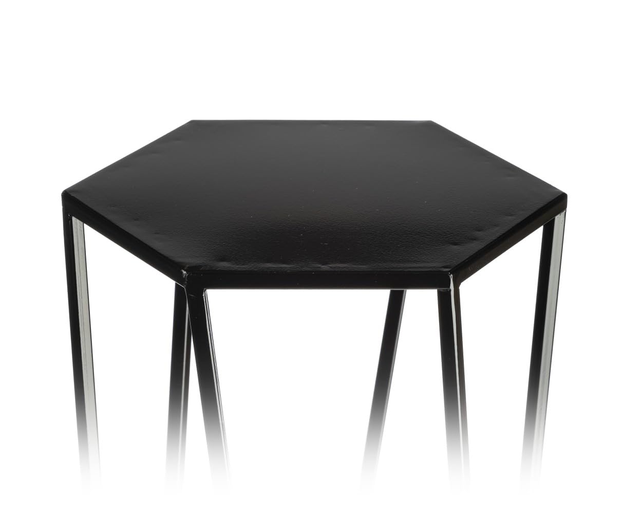 Supporto Per Piante A Terra In Metallo Nero | Esagonale 40 Cm | Portavaso Design Moderno Per Interni Ed Esterni