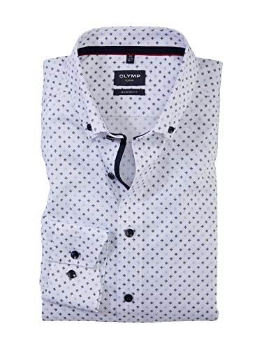 OLYMP Herren Businesshemd Langarm Luxor,Digitaldruck auf Uni,modern...