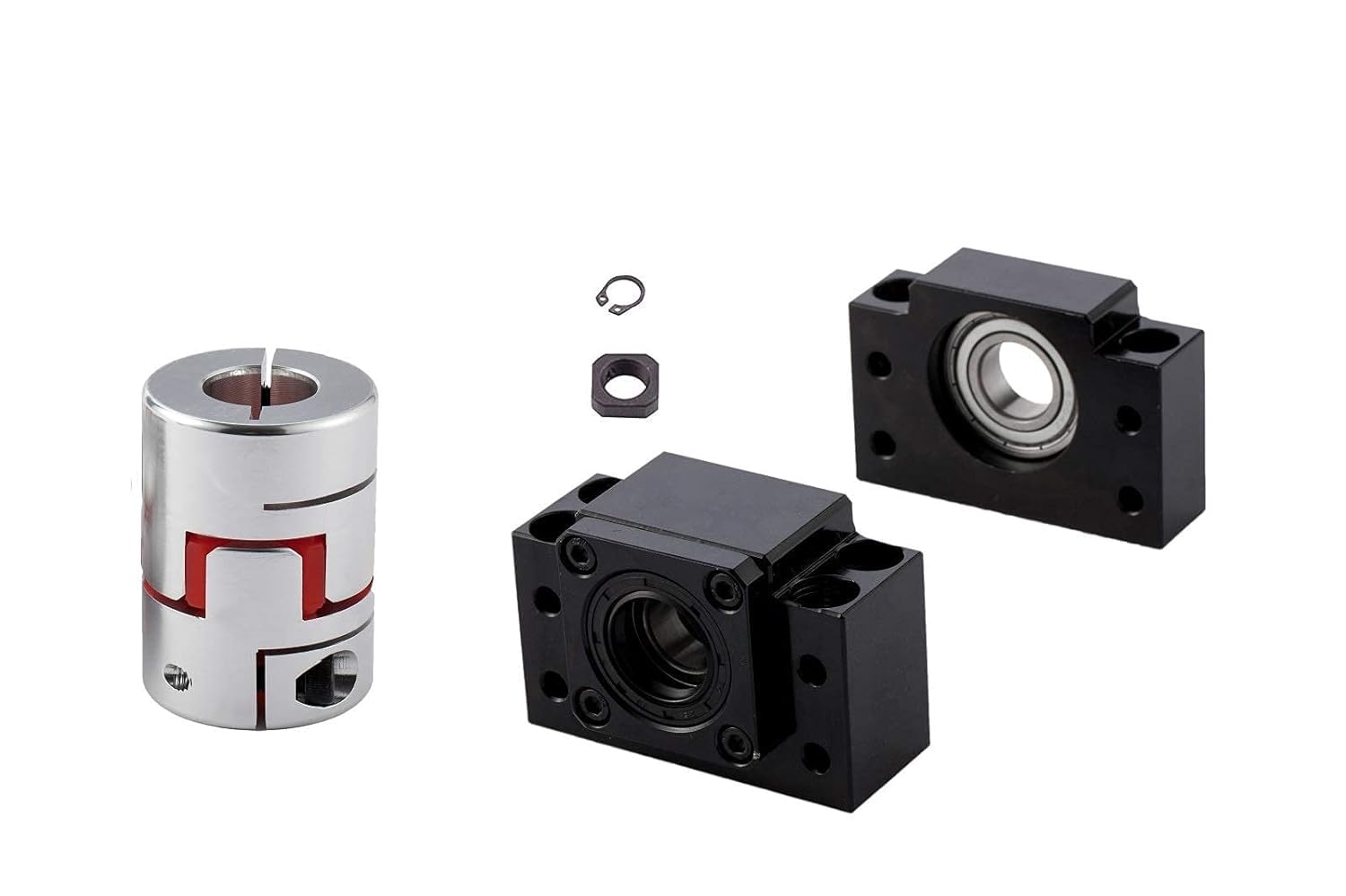 12mm Ballscrew Kit SFU1204 RM1204 Anti-Backlash Ball Screw, Length 11.81 inch / 300mm 4mm Pitch + Ball Screw Nut + BK/BF10 Bearing End Supports+ Coupler, High Precision Part for CNC Machine