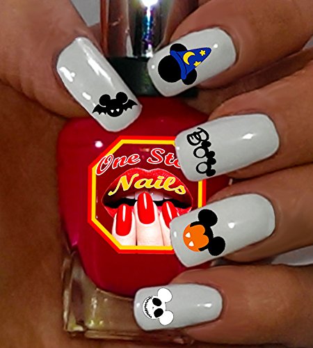 Halloween Nail Decals Clear Vinyl Peel and Stick (NOT Waterslide) by One Stop Nails V5A.