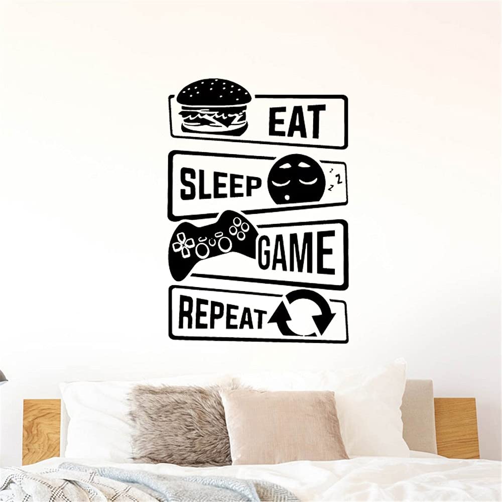 Cosswe - Adesivi Da Parete Per Giocatori, 2 Pezzi, Per Giocare A Mangiare E Dormire, Decorazione Artistica Da Parete Per Bambini E Ragazzi, Camera Da Letto, Sala Giochi - Foto 9