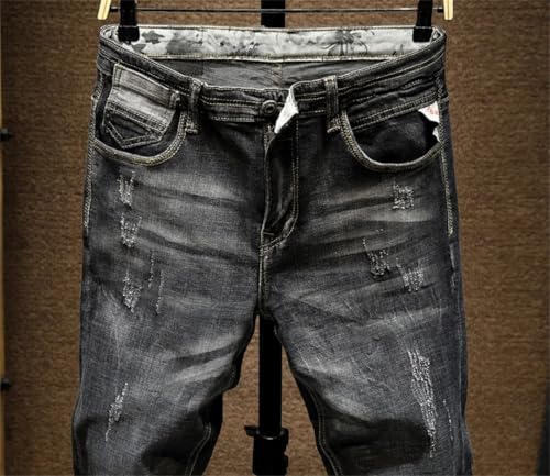 Men Spring Casual Slim Straight Stretch Streetwear Denim Pants Men's Trousers2
