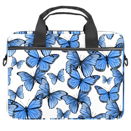 Maletín bandolera para laptop de 13 a 14.5 pulgadas azul mariposa