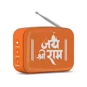 Carvaan Saregama Mini Shri Ram - Portable Music Player with Pre-Loaded Ram Charitmanas, Ram & Hanuman Bhajans | BT/FM/AM/AUX (Devotional Orange)