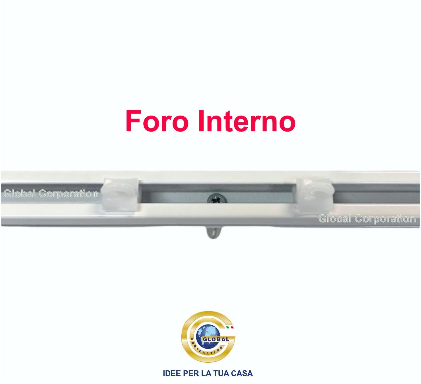 Binario per tende a soffitto in alluminio bianco nero argento con scorrevoli da interno bastone per tendaggi tenda su misura moderni scorrimento movimento manuale strappo zineffa (320 cm, NERO)