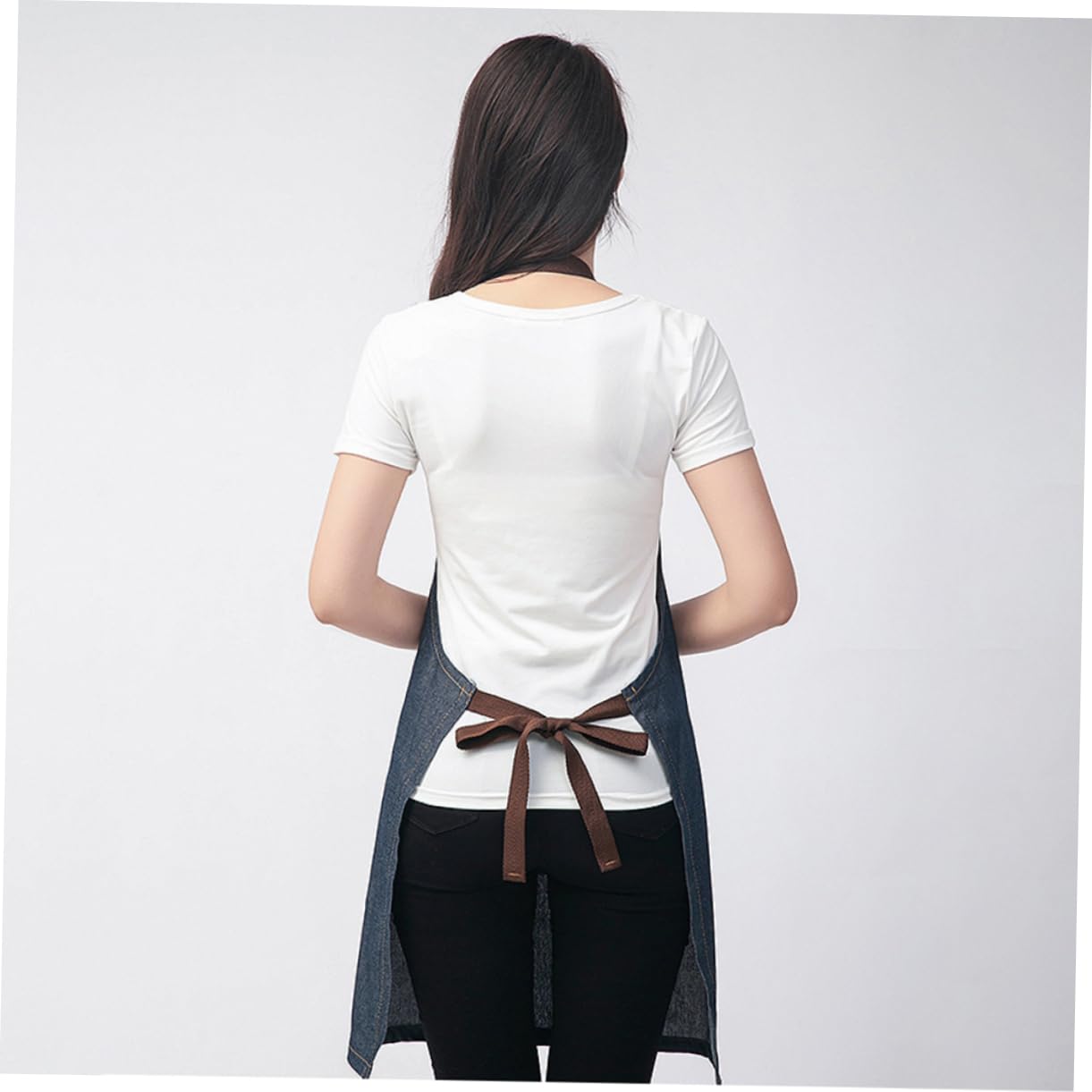 COLLBATH Jean Work Apron Adjustable Bib Apron Hanging Neck Adjustable Neck Strap Apron Denim Work Apron Commercial Apron Utility Apron Hotel Apron Waiter Apron Denim Apron Cotton Apron Blue