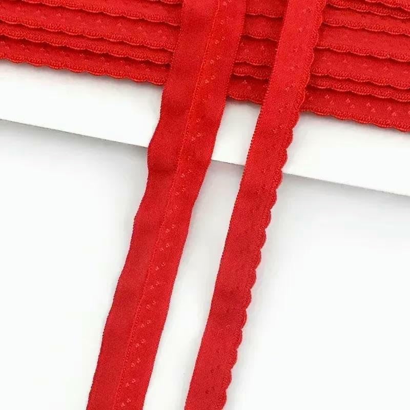 Elastyczna taśma nylonowa, Polyester Bra Underwear Sewing Elastic Band Multicolor 11mm 20-100 meters(Red 11mm,50Meters)