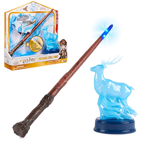 Wizarding World Harry Potter 13 Light-Up Patronus Wand Collectible Toy + Figure Lights & Sounds with 3 Power Levels Gift for Girls and Boys Age 6+