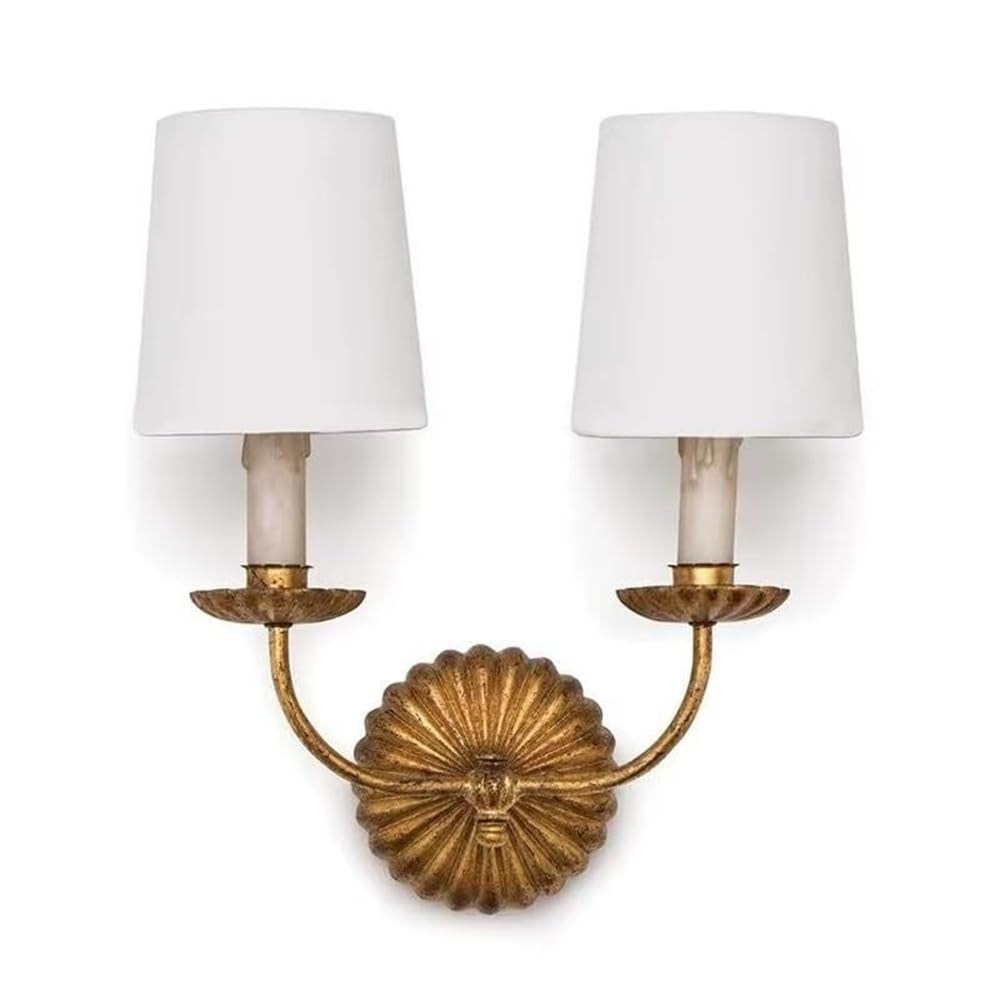 LYOUAE American Distressed Metal Wall Lamp Retro Wood Corridor Wall Sconce