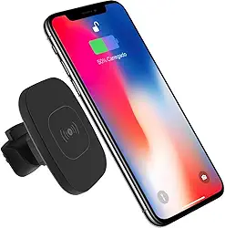 Carregador Veicular sem fio por Indução com Suporte Magnético, 5Watts, Qi, Preto, CV5WQI, Geonav