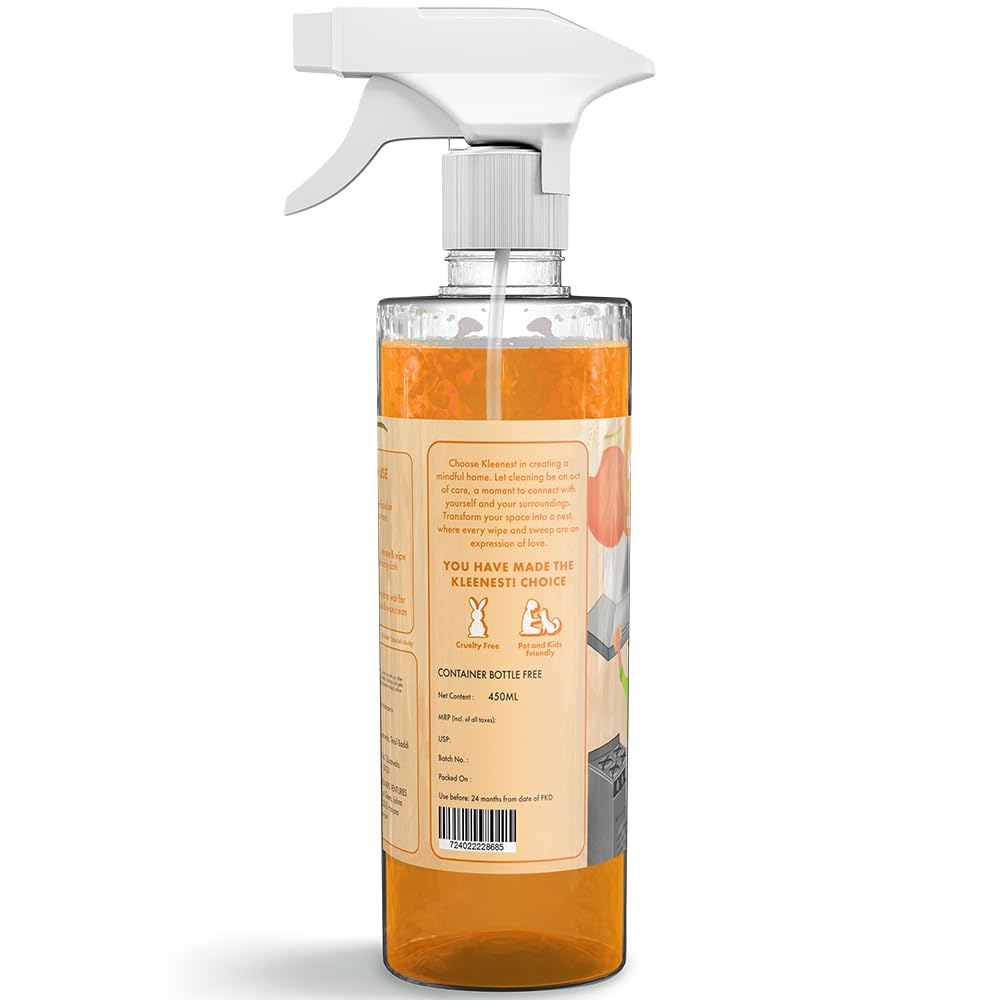 Kleenest Kitchen Cleaner & Degreaser Spray – 450 ml | Powerful Grease Remover | Citrus Fresh | Tough on Oil, Gentle on Surfaces | For Stove, Chimney, Tiles & Countertops - Image 7 thumbnail