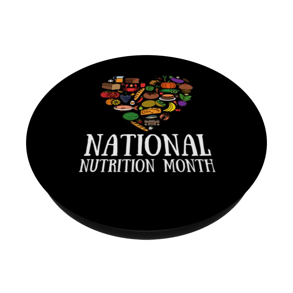 Holistic Nutritionist National Nutrition Month PopSockets Swappable PopGrip, Black - Image 2