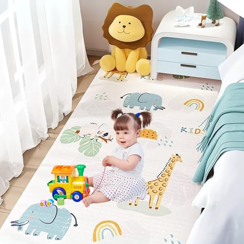 PARVULI Tapete de bebé acolchoado dobrável reversível + livro sensorial | Tapete acolchoado para bebés | Tapete infantil | Colchão de chão para jogos e gatinhar (120x120CM + CONTO SENSORIAL)