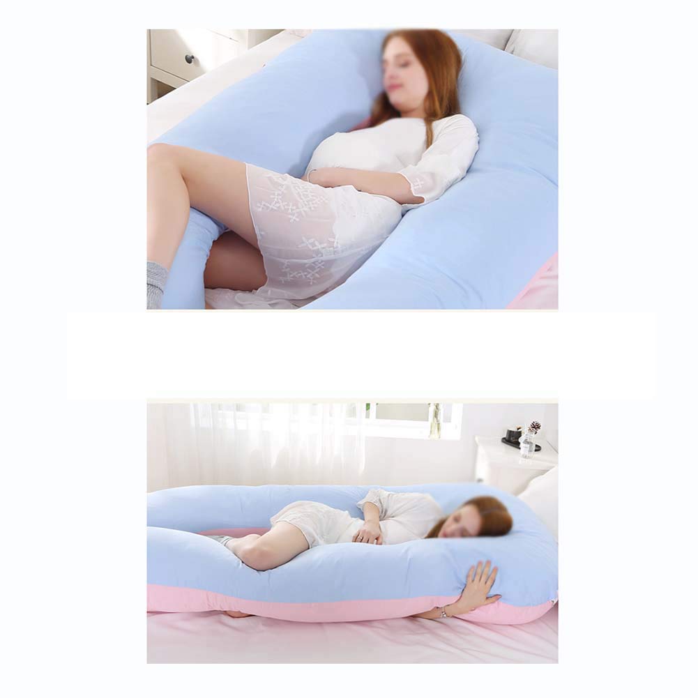 Schwangerschaftskissen, Großes U-Förmiges Ganzkörperkissen, Stillkissen, Multifunktionales Ganzkörper-Stützkissen Für Mutterschaft Zum Schlafen Und Stillen Baby,Samt-BlauGrau2,170x80cm