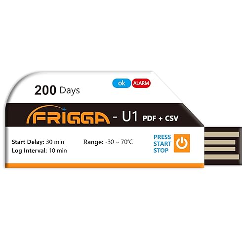Miniatura 8 de Frigga Paquete de 10 registradores de datos de temperatura, registrador de temperatura desechable, 28800 puntos, registradores de temperatura USB,