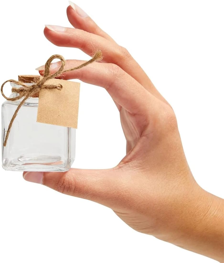 ECYC 16 Pcs 1.7oz(50ml) Glass Bottles with Cork Stoppers, Mini Tiny Glass Jars Small Glass Storage Container Decorative Bottles for DIY Crafts Wedding Favors