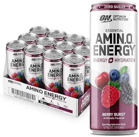 Optimum Nutrition Amino Energy Hydration Drink, Berry Burst, 12 Ct