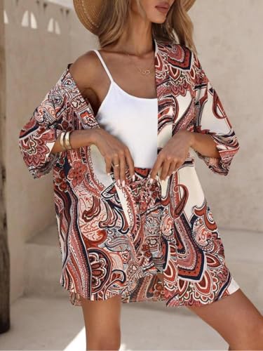 Image of GRECIILOOKS Co-ord Set for Women Stylish | Women Co-Ord Pajama Set | Stylish Night Dress & Beach Outfit | 2 Piece Printed Shirt & Shorts Loungewear | Comfortable Pajama Sets for Womens