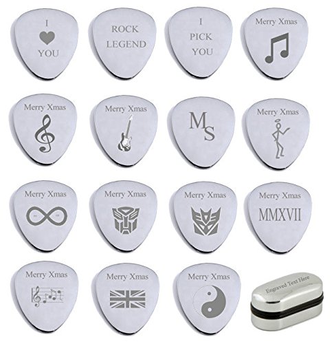 Plectre argent personnalisé message cadeau original pour anniversaire musicien