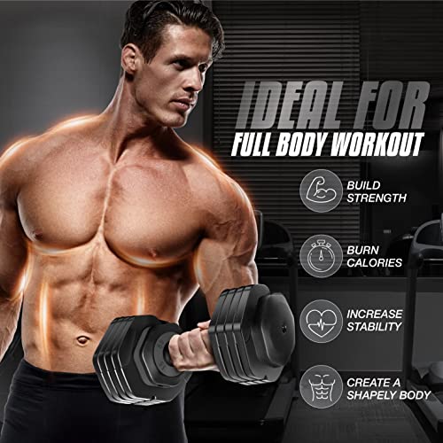 Yes4All High-Tech Adjustable Dumbbells 25Lb - Single, Grey Grip #TOP4