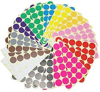 20MM Coloured Dot Stickers Sticky Labels 16 Colours 2560 PCS Print or Write for Office,Student Classroom