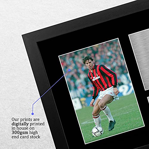 Réplica enmarcada Marco van Basten AC Milan impresión autógrafa nítida A4 4