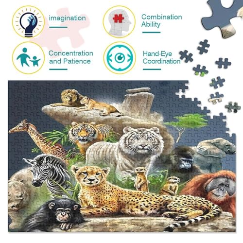 Puzzle de 1000 piezas de la selva para adultos, un regalo original de decoración para el hogar 3
