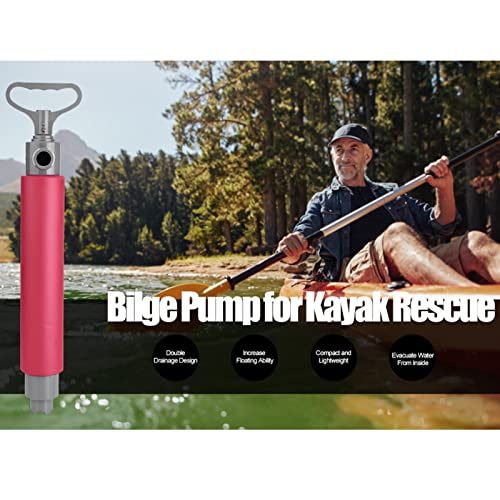 Pompa Manuale per Kayak Rossa da 46 Cm,Pilipane Pompa di Sentina Manuale, Pompa di Sentina Galleggiante per La Rimozione dell'Acqua su Kayak, Piccole Imbarcazioni, Canoe