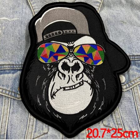 WORLD OF PATCHESFunky Monkey Iron on Patch Animal Sew On Patch Embroidered Applique for DIY Iron on Patch on Clothes