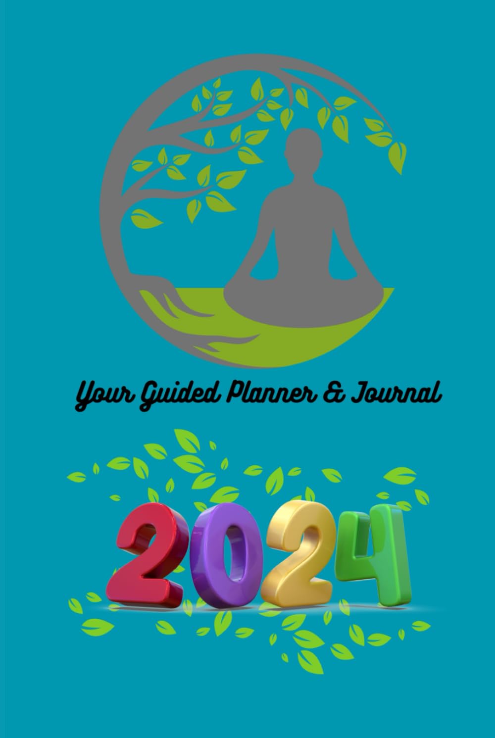 Planificateur guidé 2024 journal annuel avec pages d'objectifs mensuels