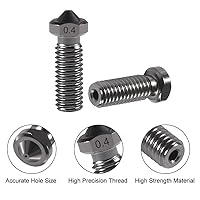 Vista 3 de UMLIFE 10 piezas de boquillas Volcano de 0,4 mm para E3D V6 Hotend impresora 3D, boquilla de alta temperatura para filamentos de 1,75 mm, bloque