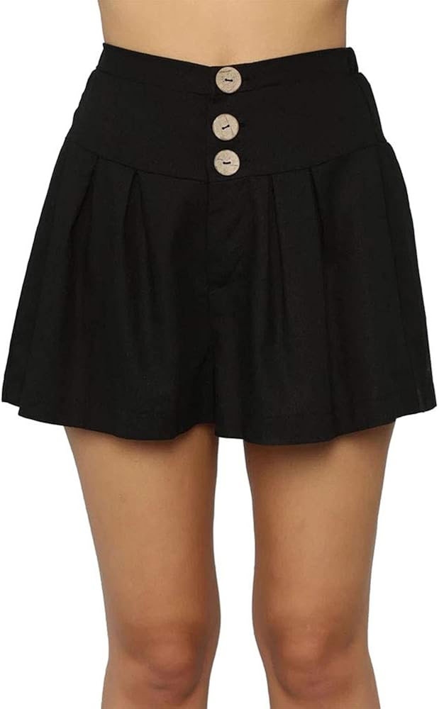 Women S High Waisted Shorts Button Up Pleated Elastic Waist Summer Linen Beach Short No Pocket At Amazon Women S Clothing Store Women S High Waisted Shorts Button Up Pleated Elastic Waist Summer Linen Beach Short No Pocket At Amazon Women S Clothing Store