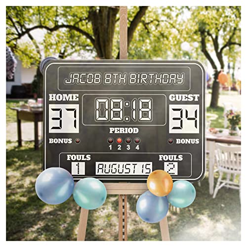 Basketball Birthday Party Banner, Basketball Scoreboard, Birthday Party Poster, Personalized Basketball Scoreboard, Scoreboard, Kids Party, Party Supply Poster Print #TOP6