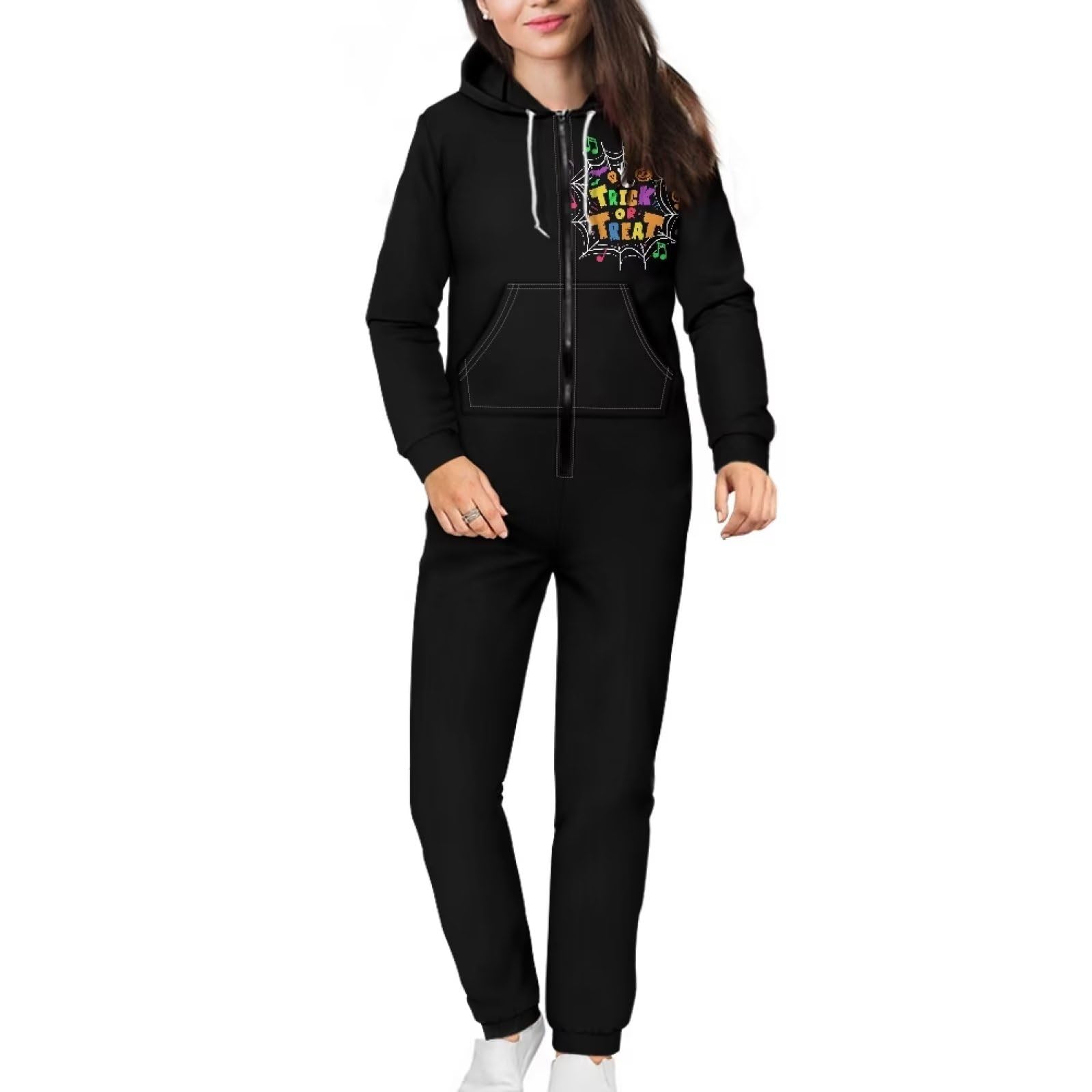 COEQINE Pigiama invernale da donna a maniche lunghe tutine da notte con tasca morbida cerniera abbigliamento taglie S - 4XL