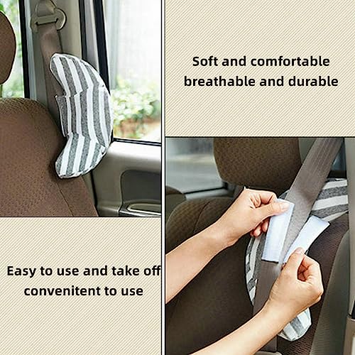 Image of Kids Car Seat Travel Neck Pillow Soft Neck Support Cushion Car Seat Belt Cover Cushion Pillow Car Seatbelt Shoulder Pad Head Neck Support Pillow Seat Strap Pillow for Car Airplane Pushchair Travel
