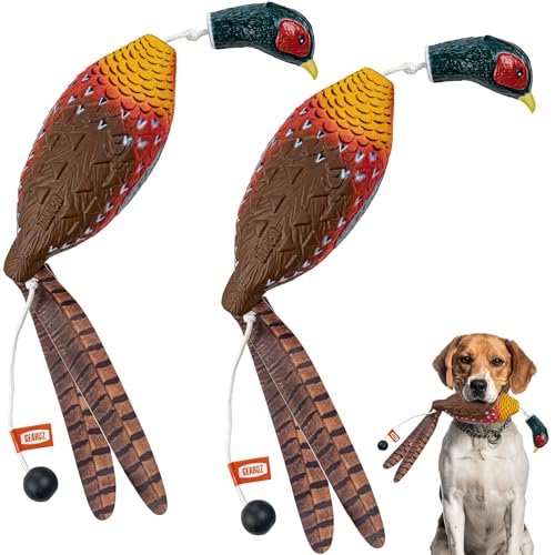 GearOZ 2 Pack Pheasant Dummy Bumper, Mimics Dead Pheasant Bumper for Gun Dog Training Waterfowl Hunting Retriever, Outdoor Fowl Retrieval Interactive Train Toys for Hunting Dog, Floating & Durable