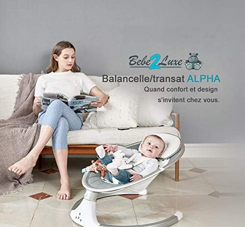 Bebe2luxe Alpha Electric Baby Swing Lounger Grey Amazon Co Uk Baby Products