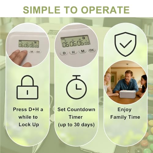KBIBCK Safe Timed Lock Box, Handy Safe mit Zeitschloss, Handy Gefängnis mit Timer, Zeitverriegelungsbehälter mit 2 Arbeitsmodus, Patientenmedikation, Suchtmanagement, 23,9x13,1x 9,6 cm