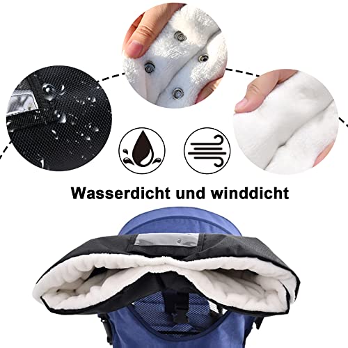 Kinderwagen Handwärmer, Yeelan Handmuff für Kinderwagen mit Verdickung Fleece Wasserdicht Kinderwagen Muff Handwärmer, Universal Handschuhe Kinderwagen für Winter