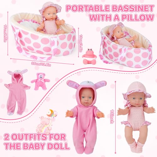 Set de muñeca bebé de 13 pulgadas con accesorios miniatura 7