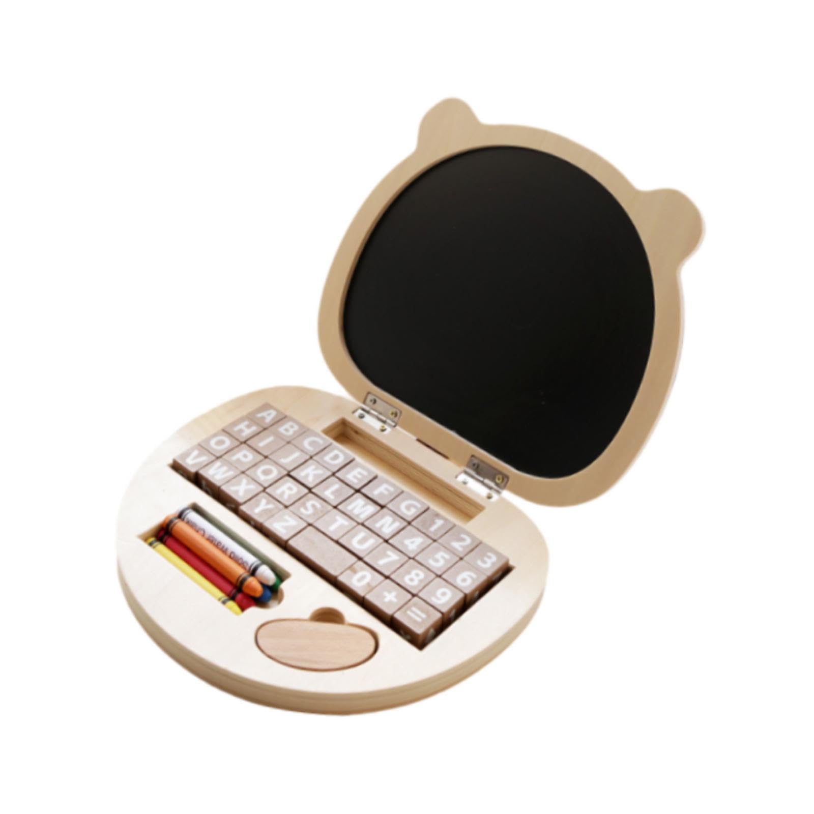 Sharplace Giocattolo per Laptop in Legno Giocattolo per Bambini Tavolo Da Disegno per Laptop Giocattolo per L'apprendimento Del Bambino per Indicazio